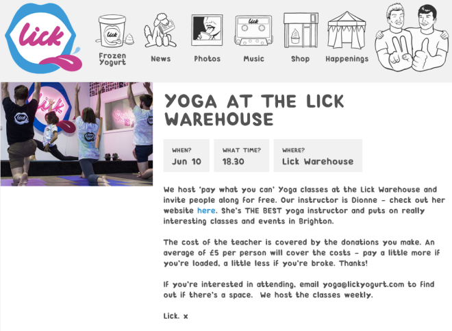 Yoga at the Lick Warehouse